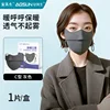 Gray C-shaped thermal face mask, 1 piece per box
