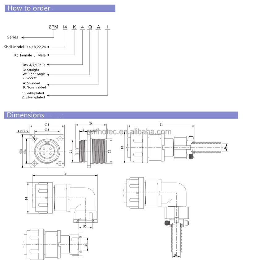 2rm 2rmd 2pm14 18 22 24 Russian Connector Mil Cylindrical-shaped Small ...