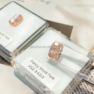 In Stock! 1-4ct IGI Certified Pink Lab Diamonds - CVD/HPHT, Fancy Cushion Cut, Wholesale Jewelry