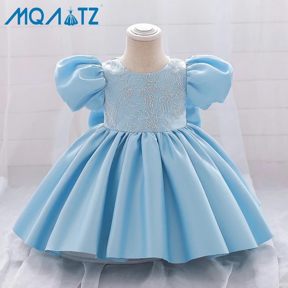 Mqatz White Puffy Sleeves Girl Formal Dresses Baby Frock Party Wear 2 ...