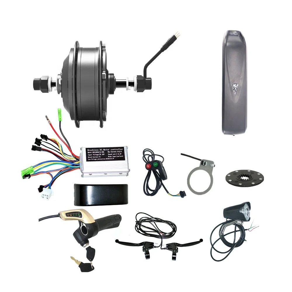 Electric Cycle Conversion Kit 350 Watt LED LCD 24v 250w Hub Motor Electric Bike Kit 36v 350w with Battery case