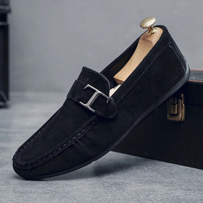 Men Loafer Dress Shoes Suede Casual Lazy Slip on Men's Causal Shoes