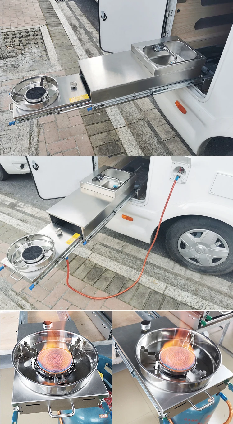 Rv Pullout Sink 304 Stainless Steel Electric Pulse Ignition Gas Stove