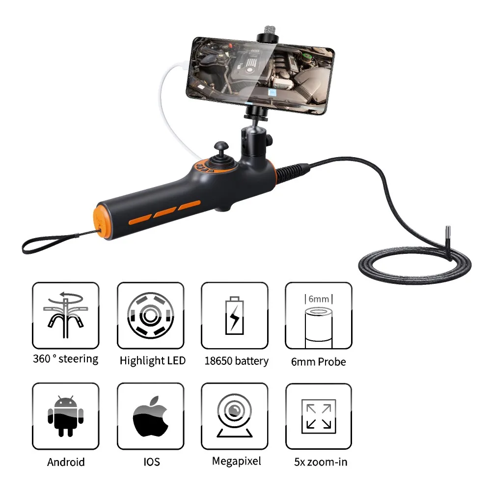 Endoscope USB HD 7mm - Caméra D'inspection Pour Android Et PC - IP67, 6 LED - CHUSYYRAY