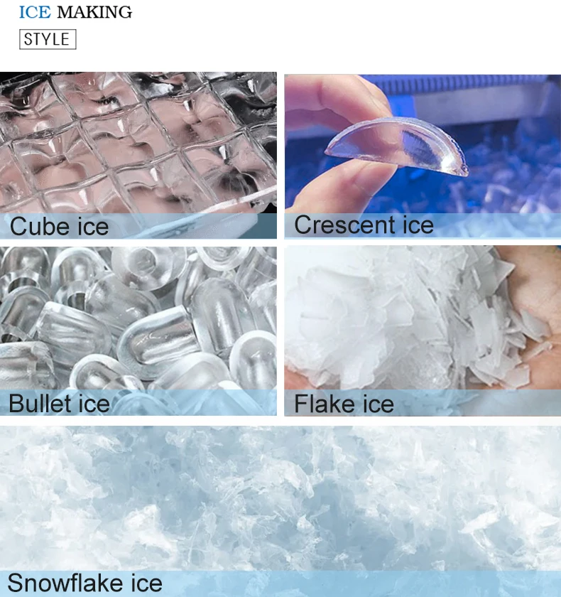 130kg Ice Making Machine For Making Ice Cube Ice Maker Outdoor In Stock