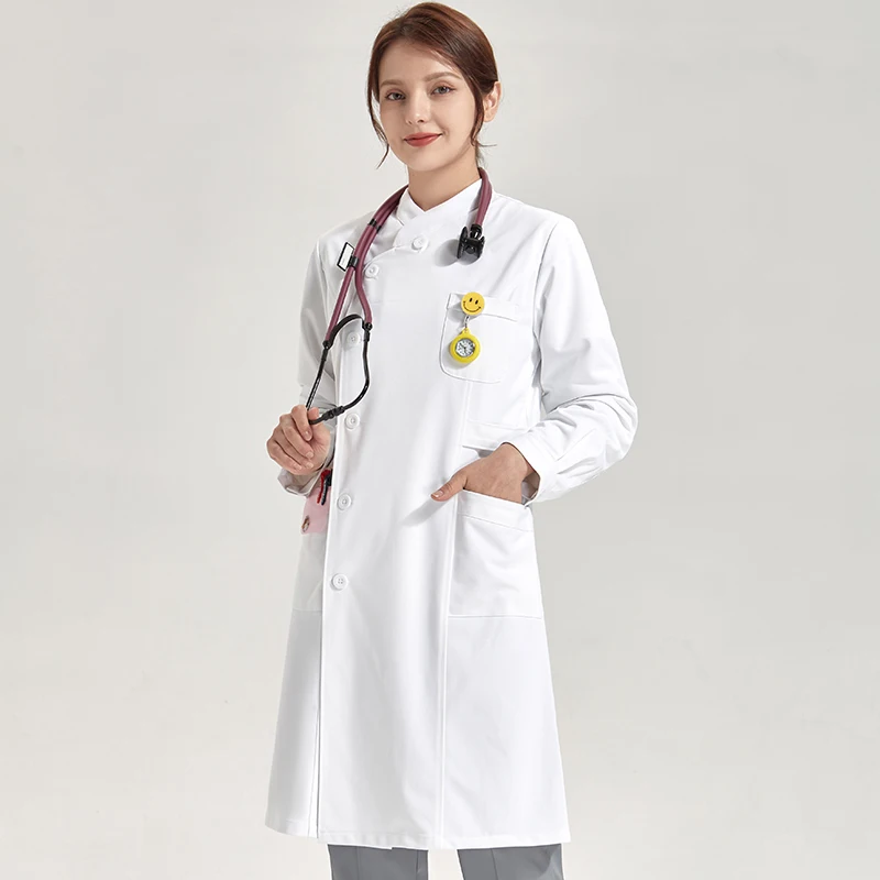 White Lab Coat Surgeon Veterinary Lab Coat for Students Premium Durable Clinical Pet Hospital Personalized Lab Coats for Woman