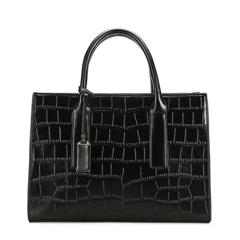 leather croc tote bolsa