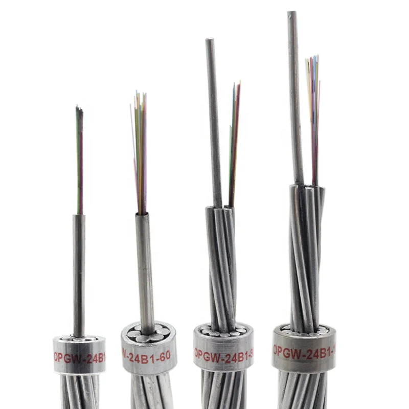 OPGW 50 Square composite overhead ground wire optical fiber cable Loose tube stranded single mode opgw fiber optic cable