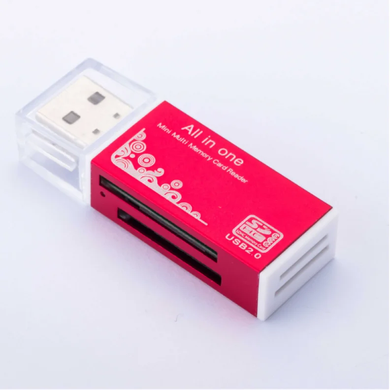 Adaptateur de lecteur de carte mémoire USB 2.0 Mini Micro SD T-Flash TF  SDHC haute vitesse - Bleu