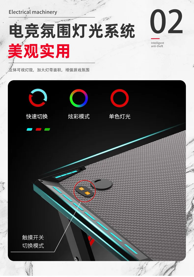 Professional Gaming Desk Luxury Ergonomic Modern Multi-Functional Panel for Office Building Meets Different Device Placement factory