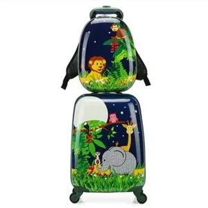 Rolling Luggage Bag Spinner Kids Travel Backpack Trolley Luggage Cartoon Suitcase Children With Mute Wheels