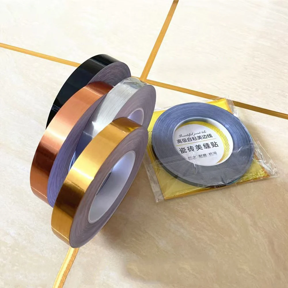 Brushed Metal Golden Tape Wall Floor Self Adhesive Sewing Tape Golden Color Golden Tape for Wall Decoration2