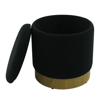 Customizable Nordic Style Single Seater Footrest and Fabric Storage Ottoman Comfortable for Dining and Hotel Use