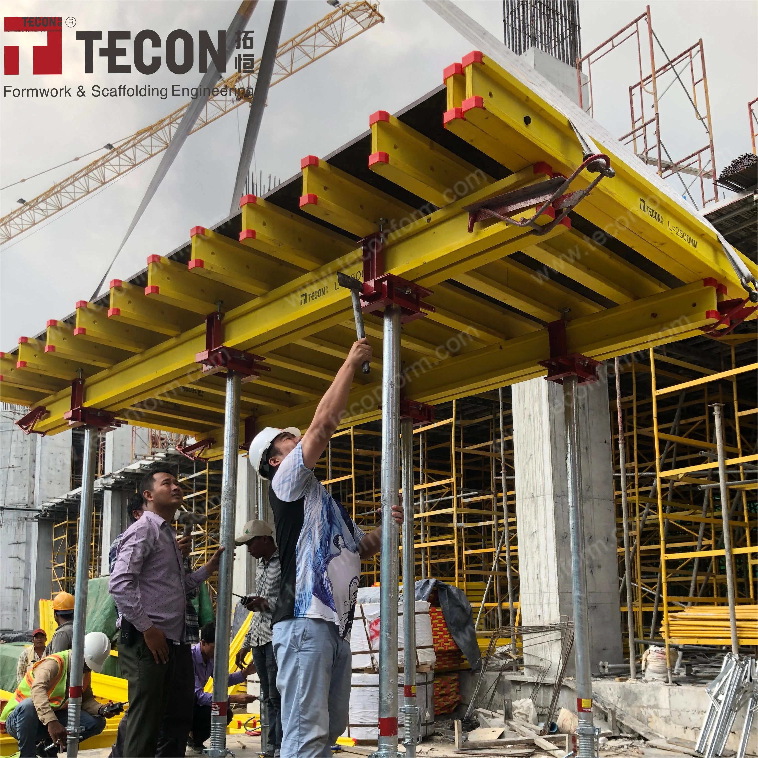 TECON Large Area Slab Flying Table Formwork System Timber Beam Doka Forms With Plywood for Concrete Construction