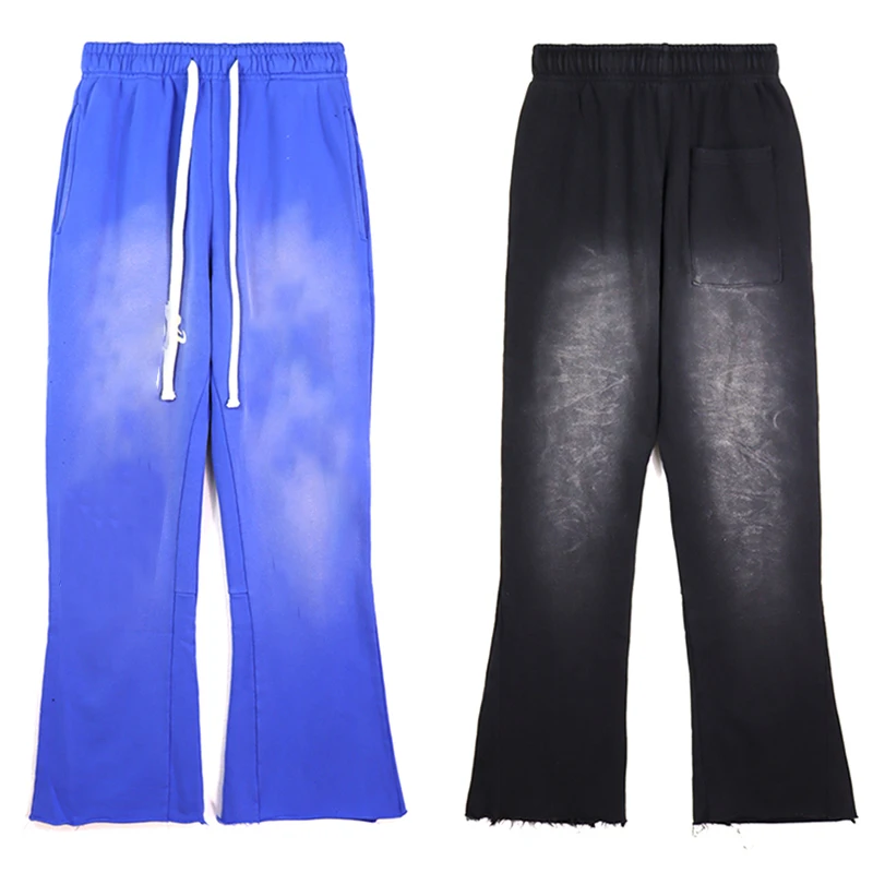 Men's Custom High Quality Casual Flared Jogger Track Pants Patchwork