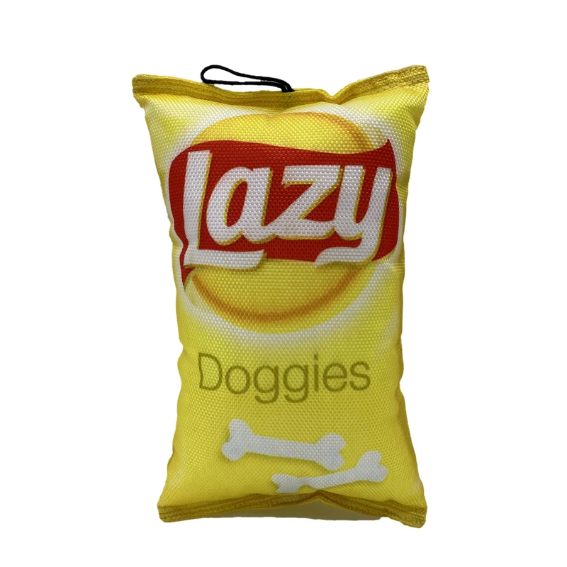 Customized Pet Dog Squeaky Interactive Toy Custom Chips Dog Toy  Soft Potato Chip Dog Toy