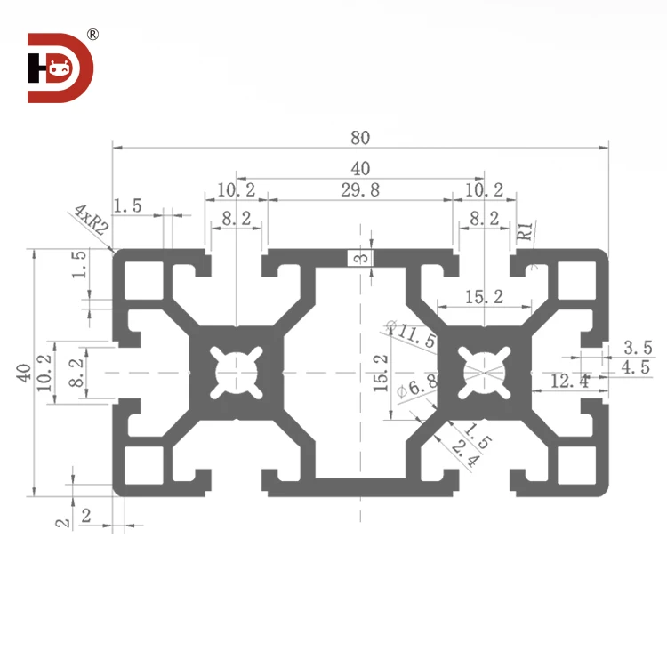 product 4080 black industrial extruded aluminum profile 4080 black assembly line aluminum alloy profile-3