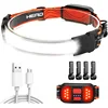 Linterna frontal individual, 1 cable USB, 4 clips