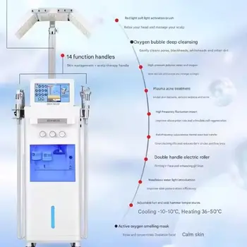 Hydro Dermabrasion Machine 14in1 Hydro Face Machine Oxgene Facial PDT Light Therapy Hydro Oxygen Facial Peel Features for Salon