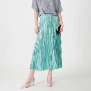 Factory Quality Fast Delivery Women's Fashion Skirt Design Loose Casual A-line Skirt Polyester Fabric Miyake Pleated Skirt