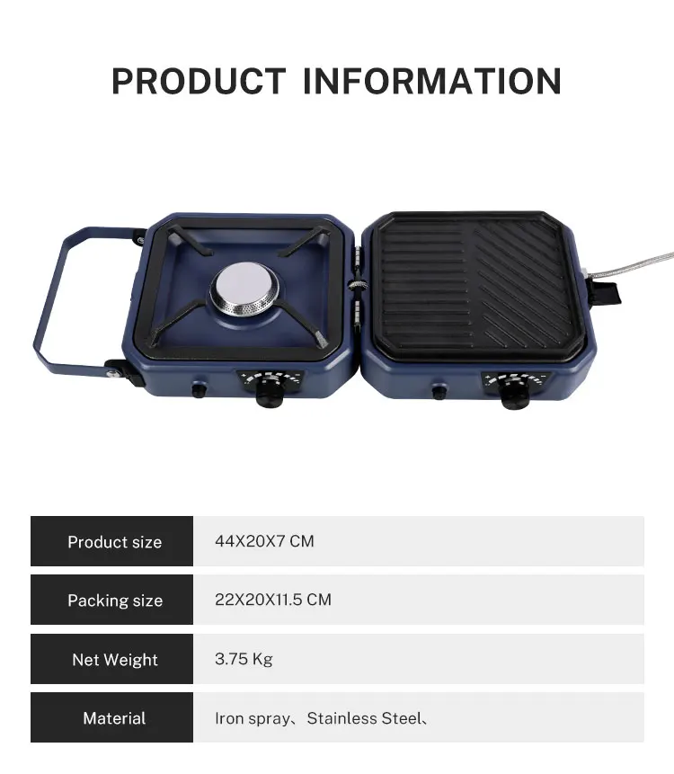 Multi Fuel Camping Stove Portable Two Burner Cookware Outdoor Picnic