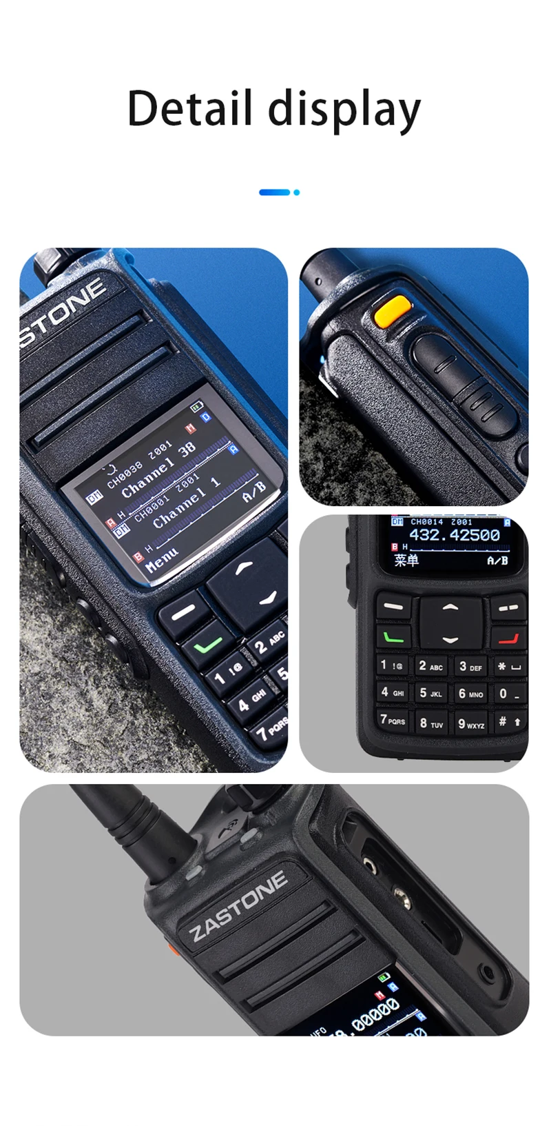 Zastone M7 Radio Dual Band UHF400-480 MHz/VHF136-174 MHz Walkie - Foto 4