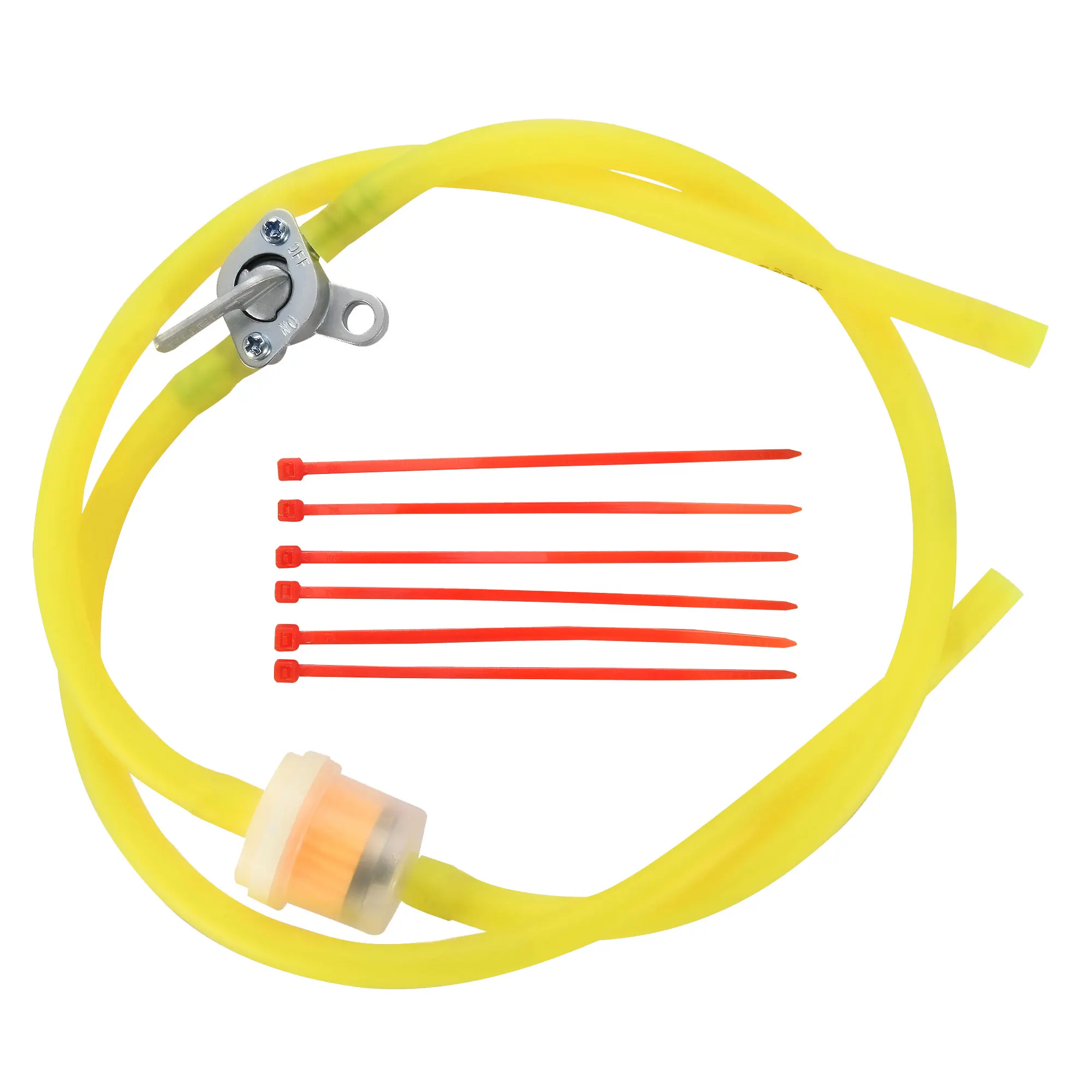 Universal Motorcycle Fuel Line Hose With Filters & Clamps – 3.3ft, 1/4" ID, For Kawasaki Honda Etc.