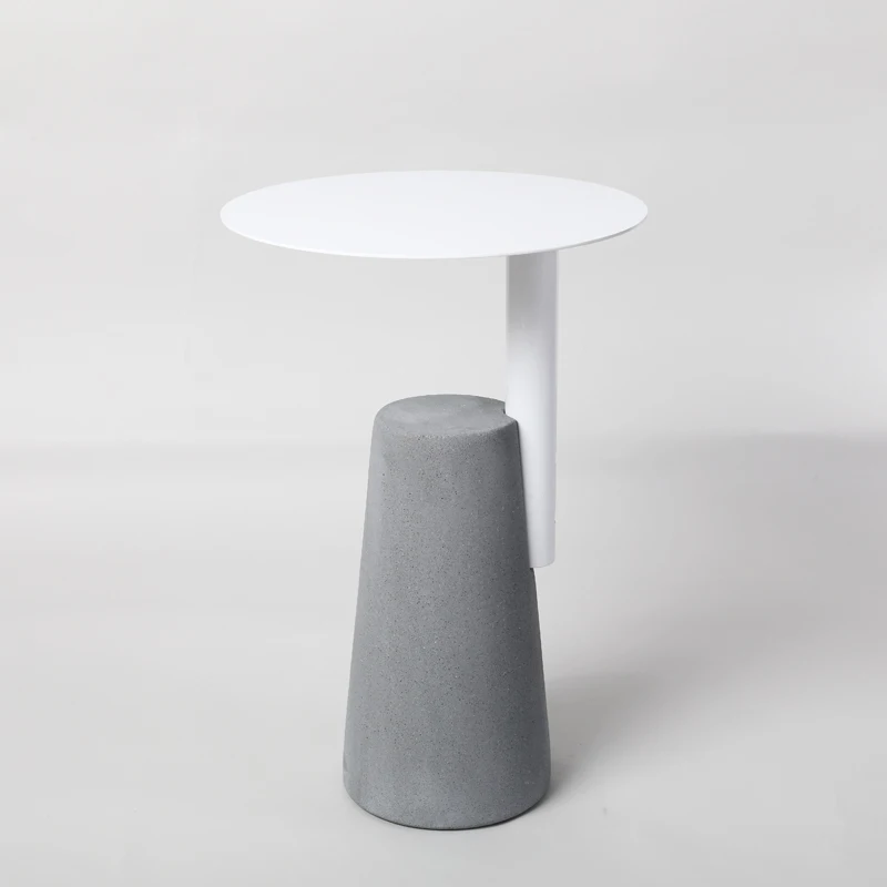 Adjustable Height Round Concrete Cement Table Bedroom Side Table Coffee Shop  Hotel  Side  Table