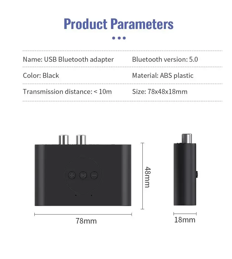 Wireless Audio Receiver  5.0 NFC Audio Adapter U Disk RCA 3.5 mm AUX Jack Stereo Music Receiver Car Speaker Amplifier