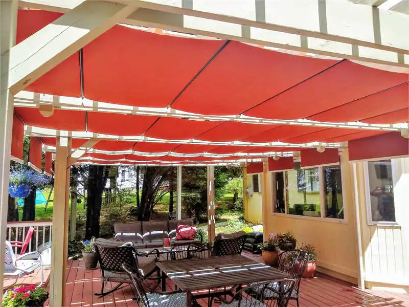 Telescopic Wave Sun Shade Net Retractable Shade Canopy