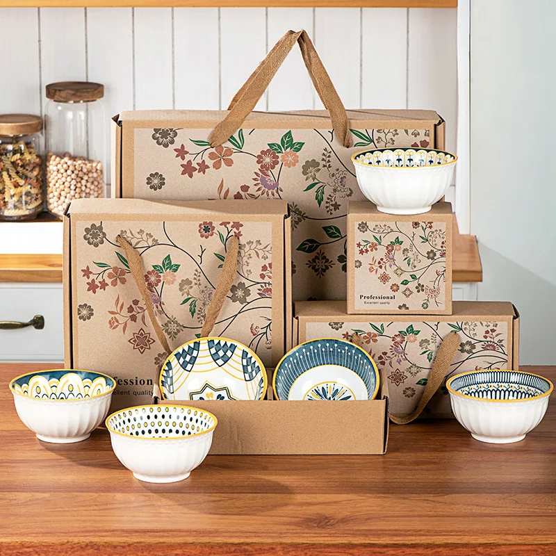 Factory Direct Sales Porcelain Bowls Set of 1/2/4/6pcs Ceramic Tableware 4.5 "bowl Salad Bowl Dinnerware Set for Gift