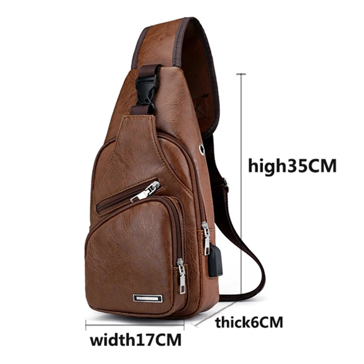 New Custom Waterproof Crossbody Money Bag Leather Backpack Travel Men ...