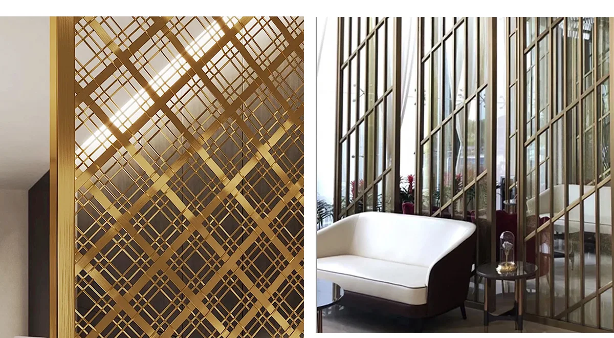 Elegant Slimline Silver Chrome Laser Cut Framed Screen Metal Room ...