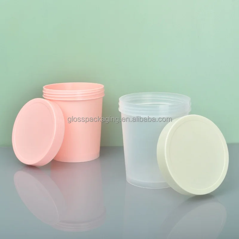 500ml Plastic Can Straight Ice Cream Hair Mask Hair Wax Mud Film Pp