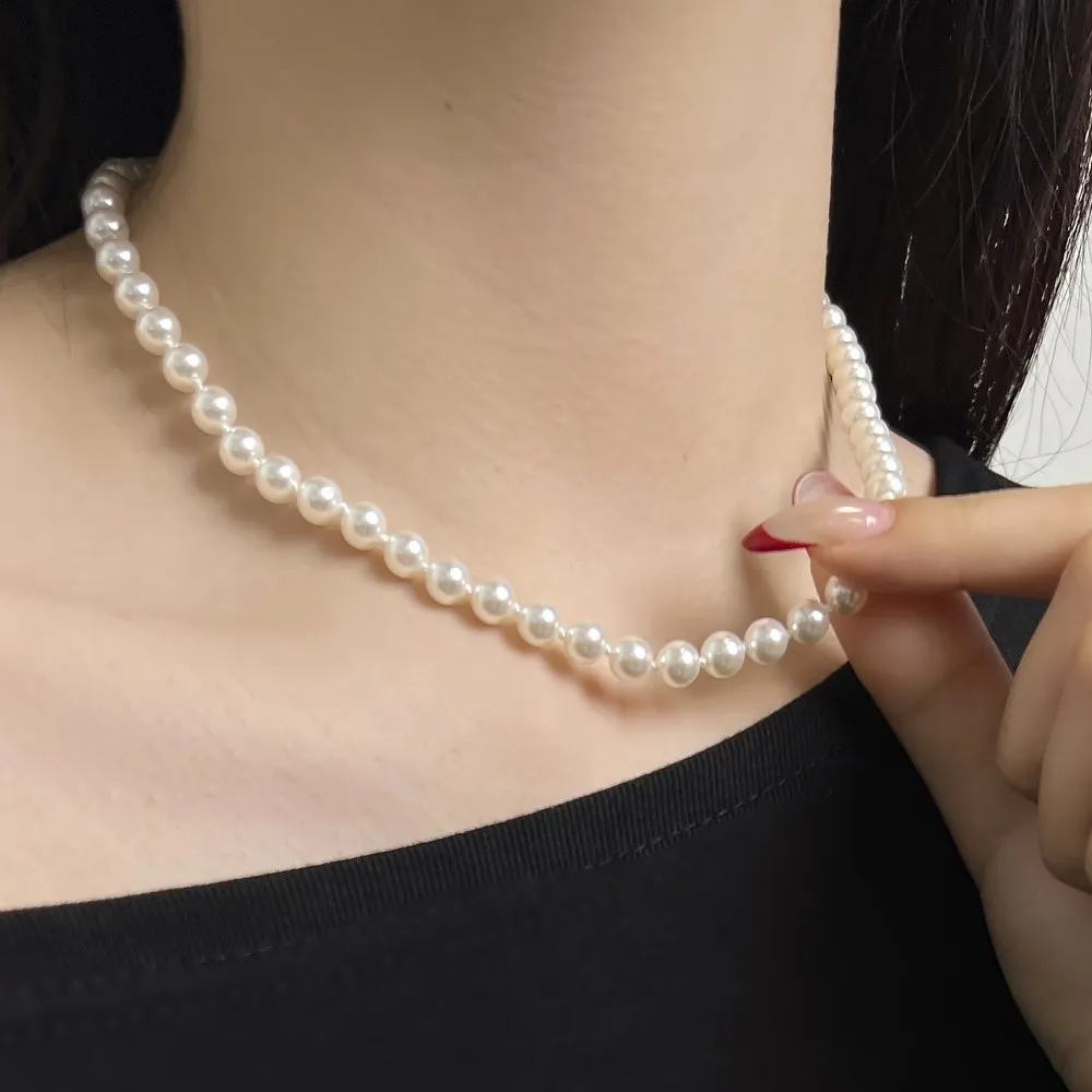 KAKODIY Elegance Fine Jewelry Necklace 925 Sterling Silver 6mm Round Pearl Necklace Daily Wear Jewelry Accessories for Women detail 5