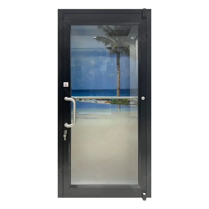 Commercial Office HURRICANE-PROOF Double Swing Aluminum Storefront Door Exterior Entry