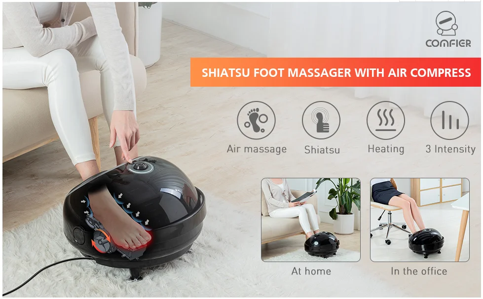 comfier shiatsu foot massager with air compression and heat