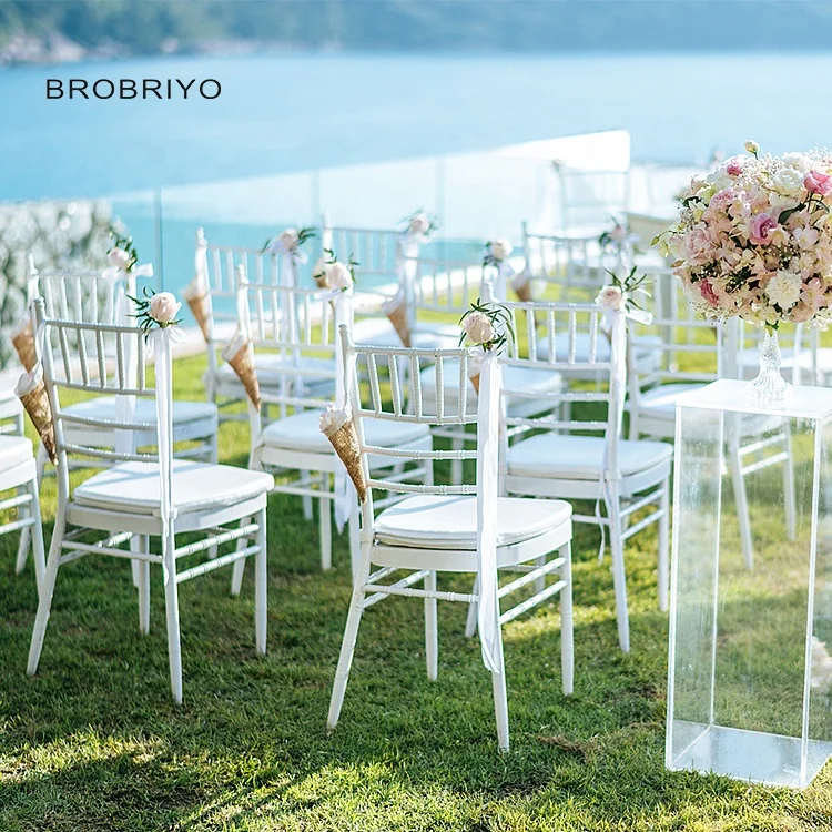 High Quality Stackable White Gold Banquet Wedding Chiavari Tiffany Chair  Event Chairs Chivari Chairs