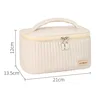 Open-top cake cosmetic bag, creamy white