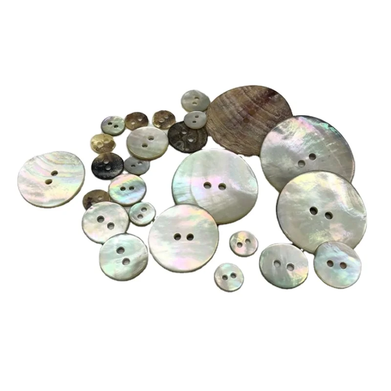 Custom Logo Color Shell Button Round 2 Holes 14L 16L 18L 20L 24L 28L 32L Japanese Akoya Agoya Shell Buttons for Clothes