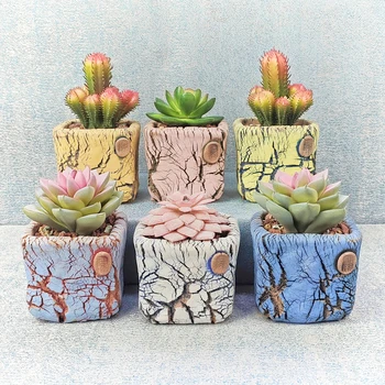 New Chinese  Style Square Ceramic Succulent Planter Cactus Pots Pots for Garden Decoration Flowerpot