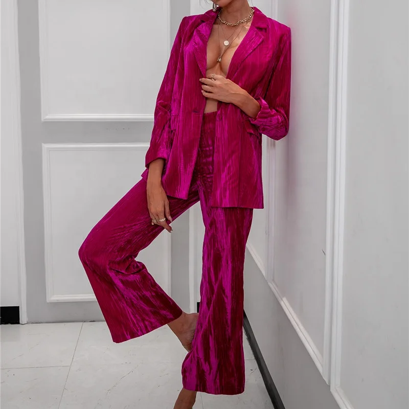 velvet suit set women's