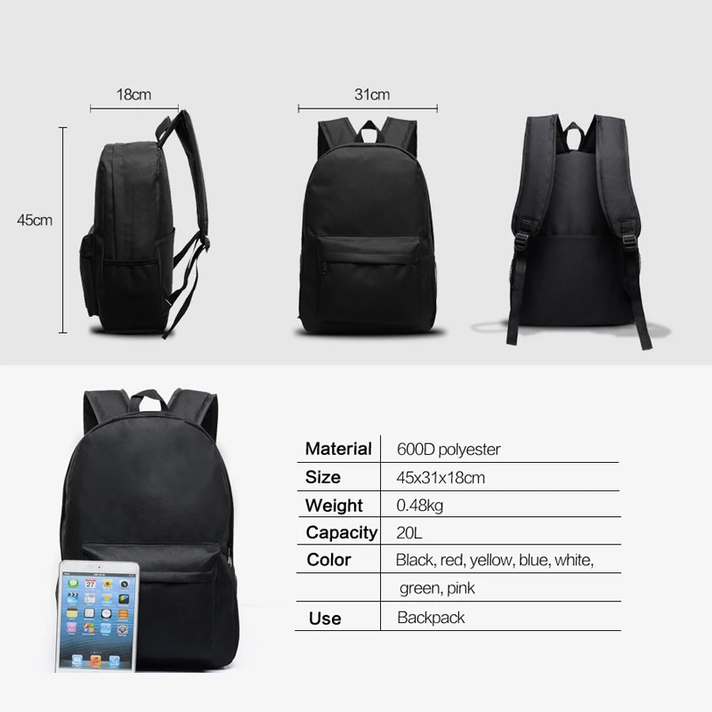 Casual Backpack Book Bags With Names On Them Wholesale Custom Logo
