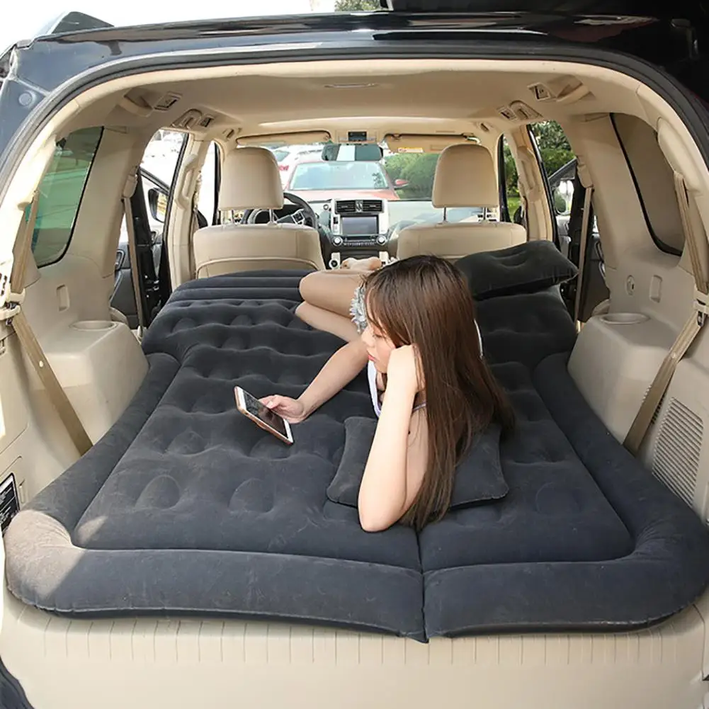Car Inflatable Air Mattress Travel Camping Sleep Bed Portable Cushion Bed  with Pump 2 Pillows for SUV Truck Minivan, image size:1001x1001