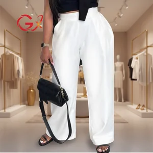 GX5001 New Fashion Straight Cargo Trouser Casual Street Wear High Waist White Women Pants