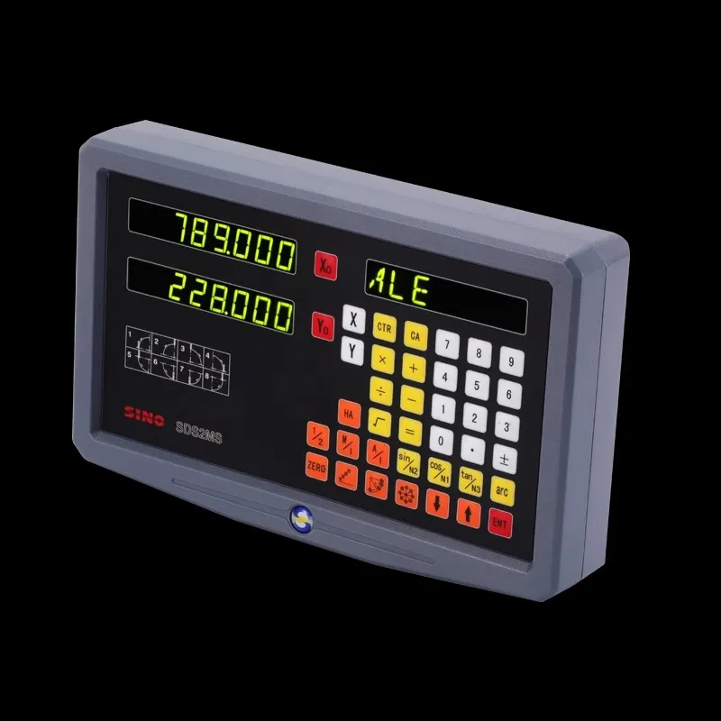 SINO SDS2MS 2 Axis Digital Readout DRO Kit NTS 5μ TTL 50-1000mm Linear Glass Scale Optical Encoder Grating Ruler Mill Lathe