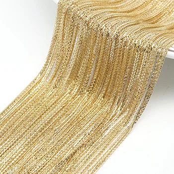AU585 Real Gold 1.1mm Wide Square Wheat Chain 45cm or Roll 14K Solid Gold Chains Bulk