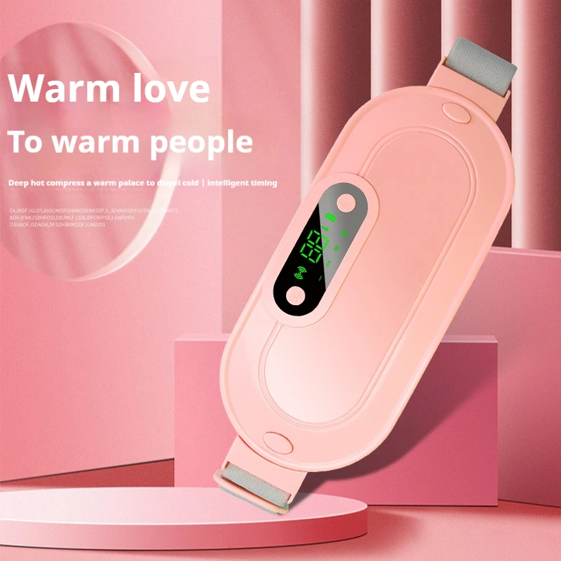 New Arrival Menstrual Heating Pad Portable Cordless Period Pain Relief Body Belt Hot Compress Cramps Vibration Massage Product