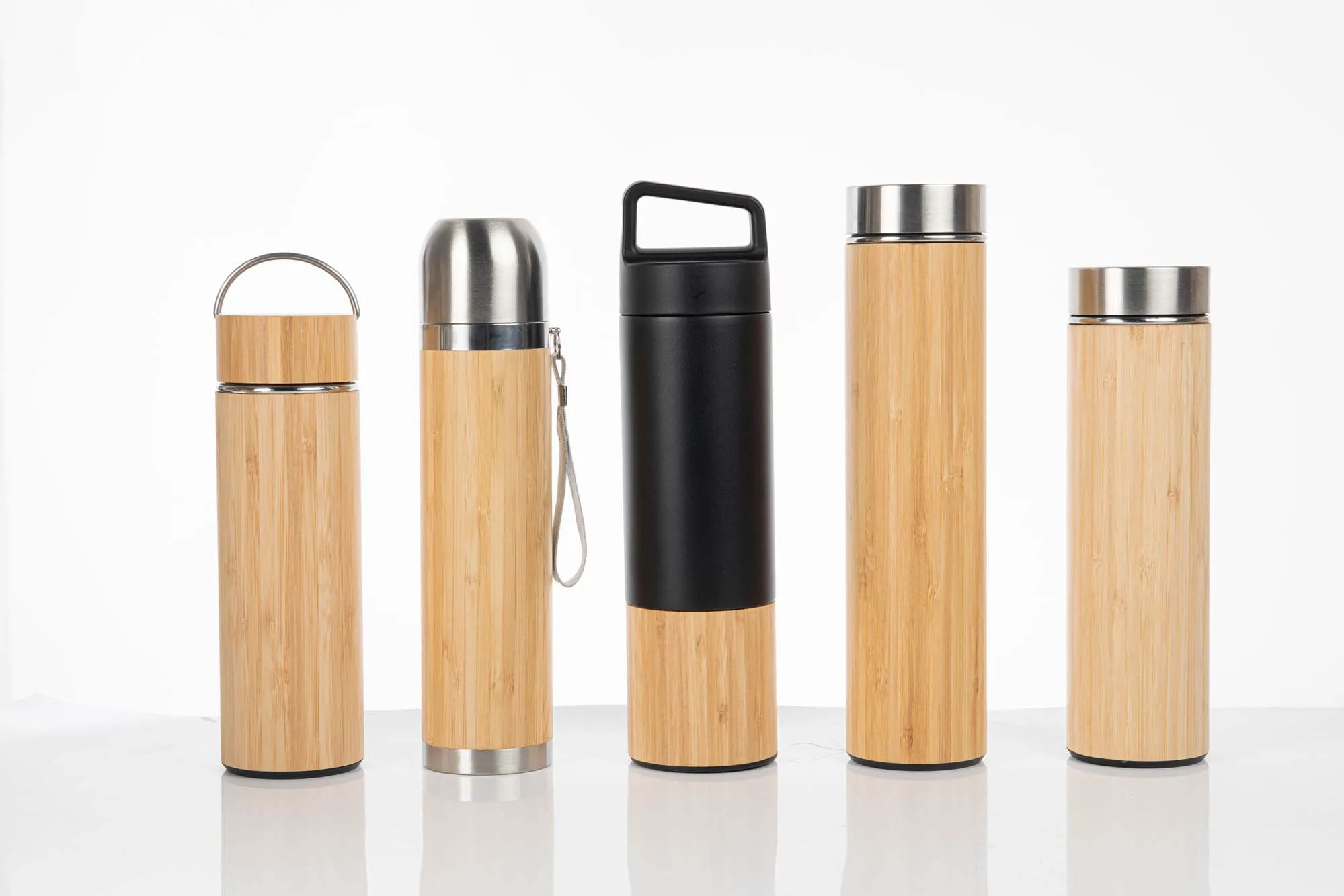 Nxf Eco-friendly Triple Wall Stainless Steel Bamboo Water Bottle ...