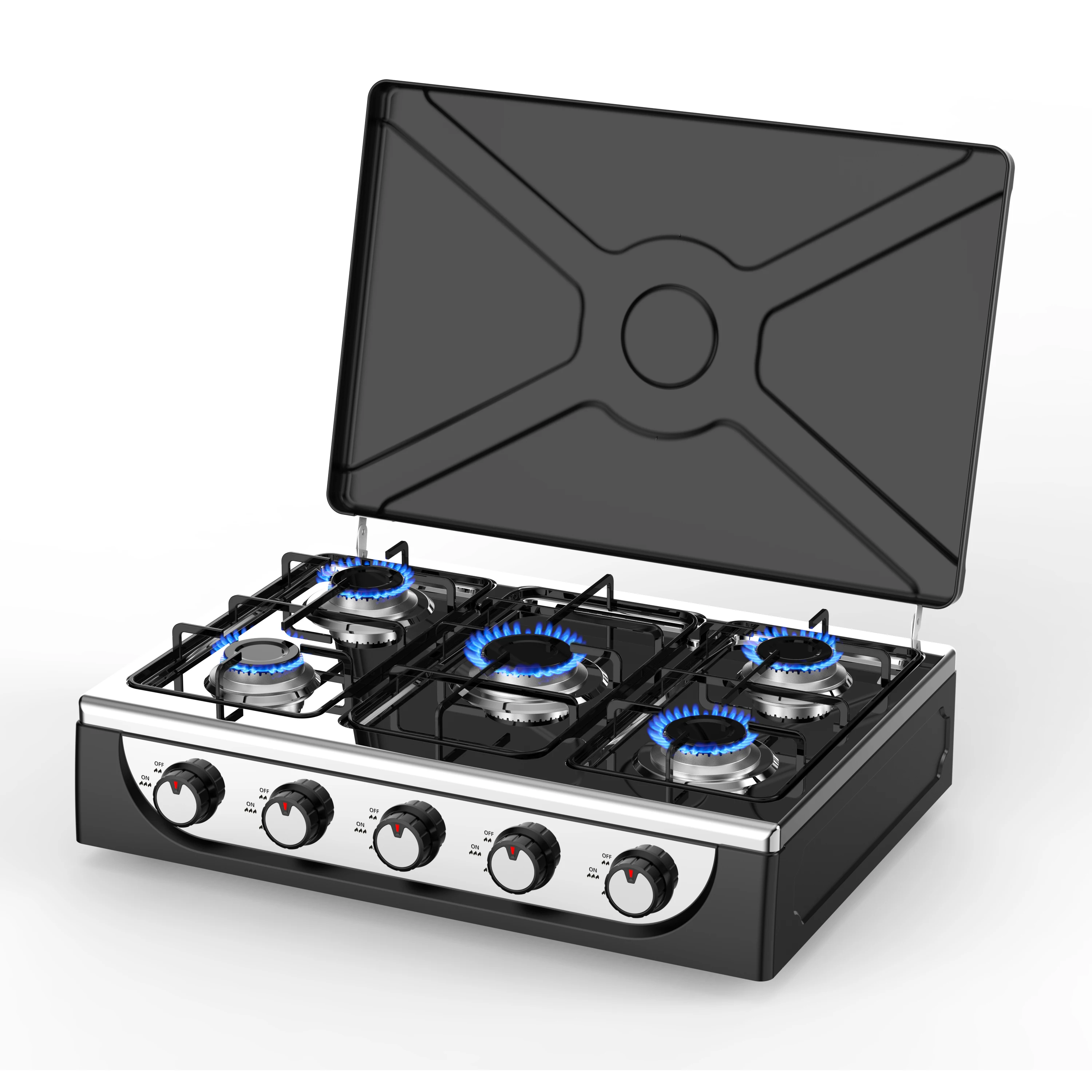 Customized Table Top Cook Top Gas Stove Hob 5 burner High Quality Gas Cooker Stove Burner